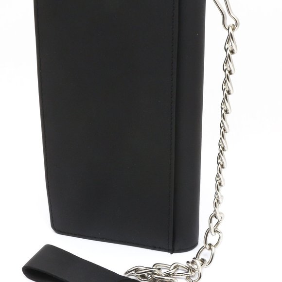 Bifold Black Checkbook Wallet with Chain - Picture 7 of 7